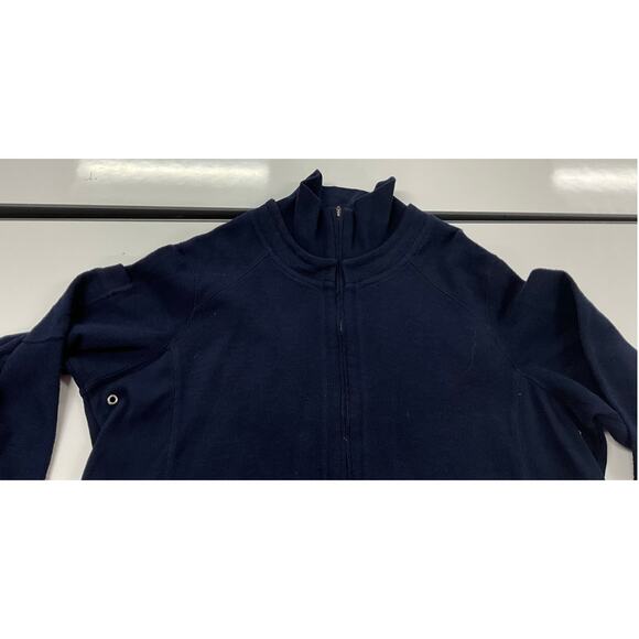 Women's Coldwater Creek 1/4 Zip Sweater 1X - 16W-18W Navy Knit Double Collared - Picture 6 of 9